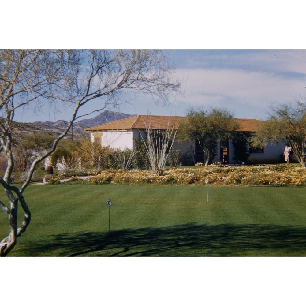 Kodak 35mm 1950s Red Border Kodachrome,  Residential Home On a Golf Course